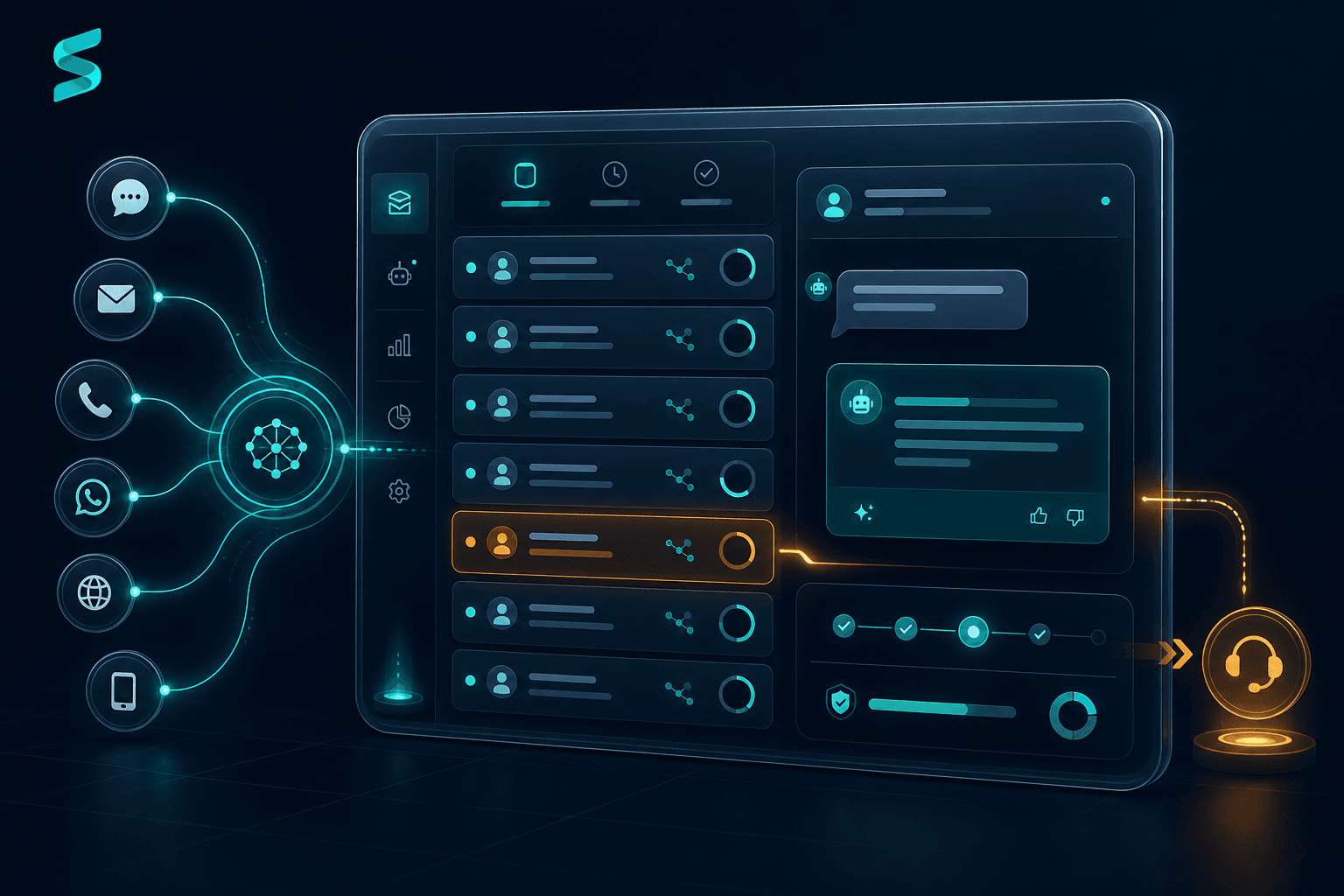 Aperçu visuel de la solution Assistant de service client